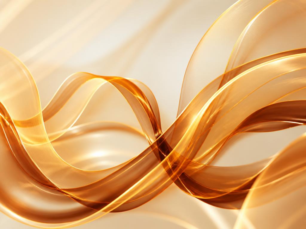 Flowing amber light ribbons — abstract motion design still